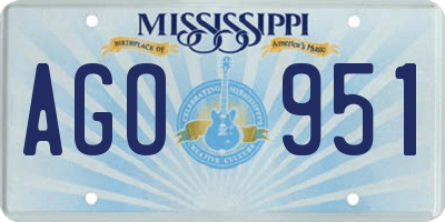 MS license plate AGO951