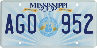 MS license plate AGO952