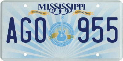MS license plate AGO955