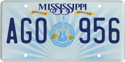 MS license plate AGO956