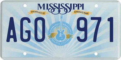 MS license plate AGO971