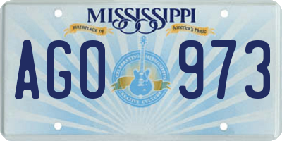 MS license plate AGO973