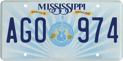 MS license plate AGO974