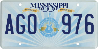 MS license plate AGO976