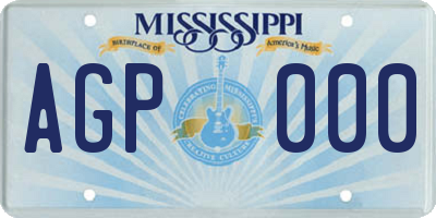 MS license plate AGP000