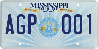 MS license plate AGP001