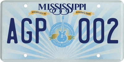 MS license plate AGP002