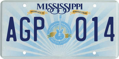 MS license plate AGP014