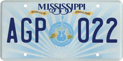 MS license plate AGP022