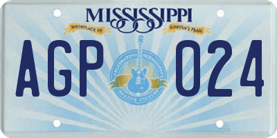 MS license plate AGP024