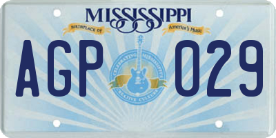 MS license plate AGP029
