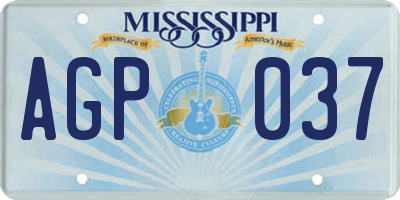 MS license plate AGP037