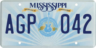 MS license plate AGP042