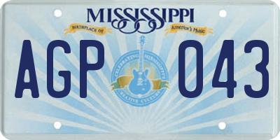 MS license plate AGP043
