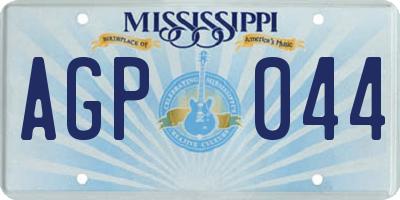 MS license plate AGP044