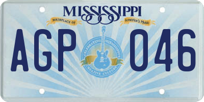 MS license plate AGP046