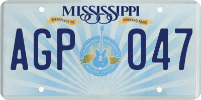 MS license plate AGP047