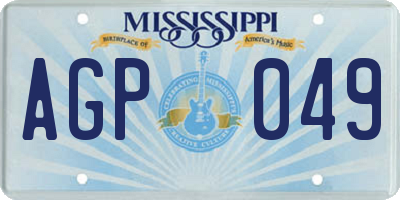 MS license plate AGP049