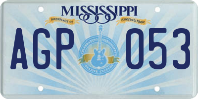 MS license plate AGP053
