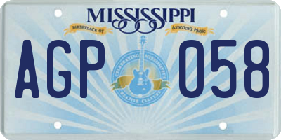 MS license plate AGP058