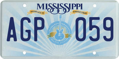 MS license plate AGP059
