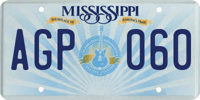 MS license plate AGP060