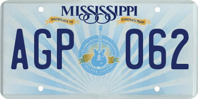 MS license plate AGP062