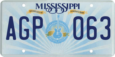 MS license plate AGP063