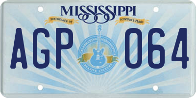 MS license plate AGP064
