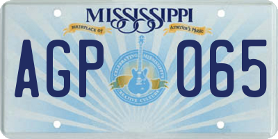 MS license plate AGP065