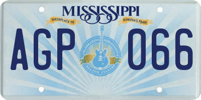 MS license plate AGP066