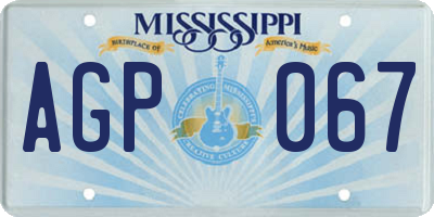 MS license plate AGP067