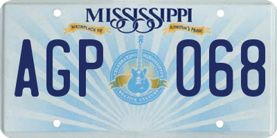 MS license plate AGP068