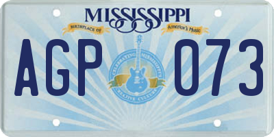 MS license plate AGP073