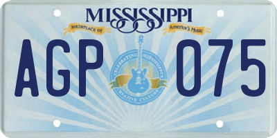 MS license plate AGP075