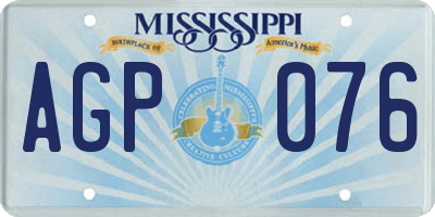 MS license plate AGP076