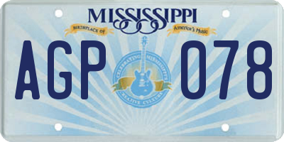 MS license plate AGP078