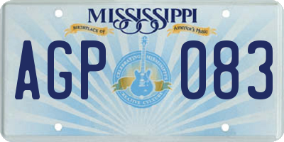 MS license plate AGP083