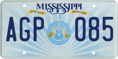 MS license plate AGP085