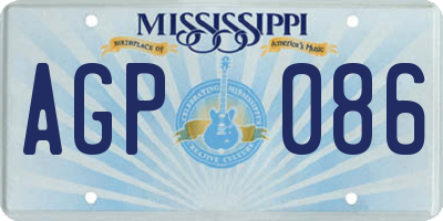 MS license plate AGP086