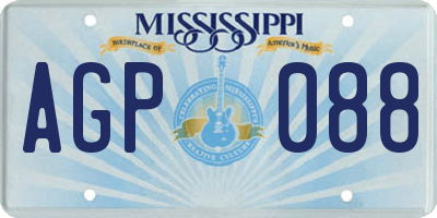 MS license plate AGP088