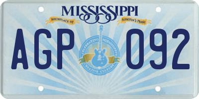 MS license plate AGP092