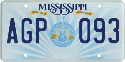 MS license plate AGP093