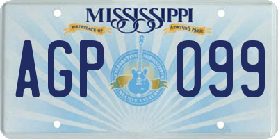 MS license plate AGP099