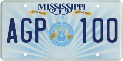 MS license plate AGP100