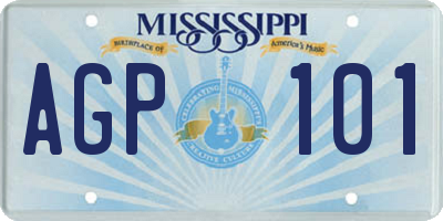MS license plate AGP101