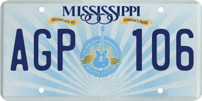 MS license plate AGP106