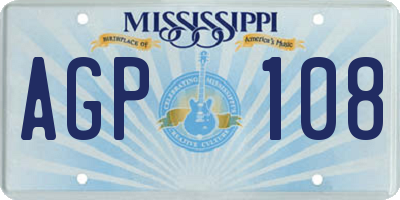 MS license plate AGP108