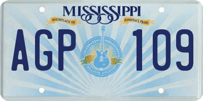 MS license plate AGP109