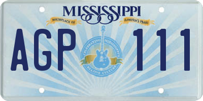 MS license plate AGP111